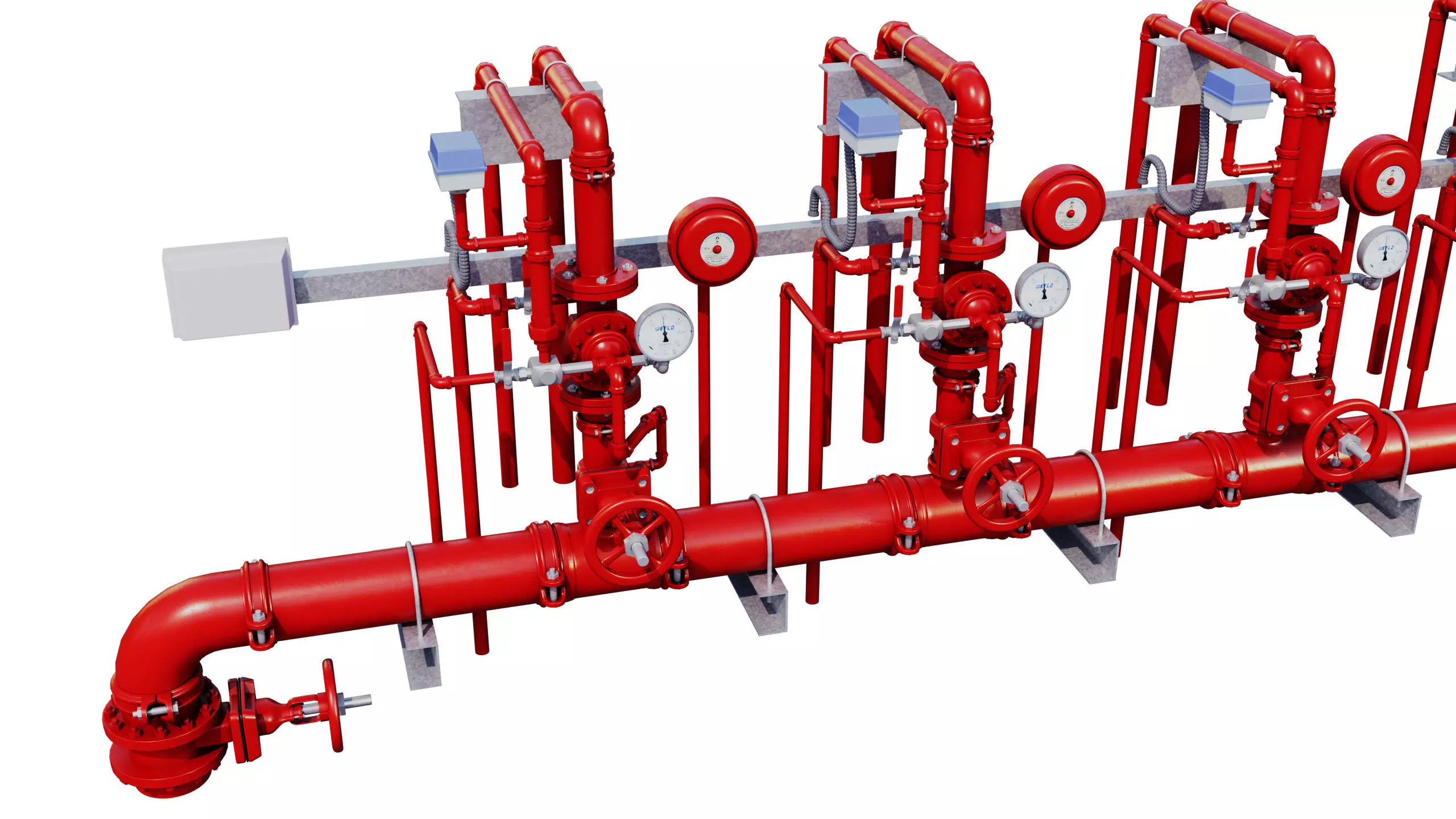 Industrial Pipes 3D model_0