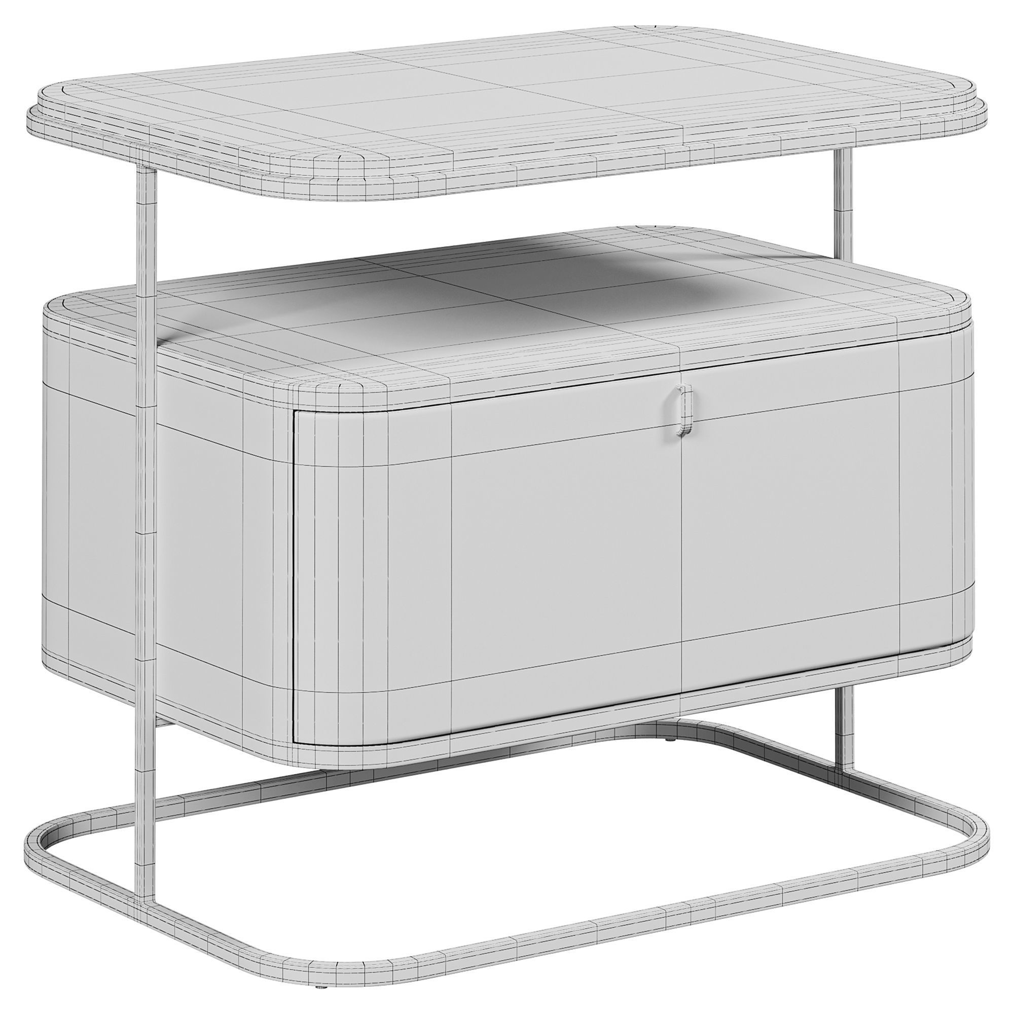Augusto Bedside Table By Luxdeco 3D model_2