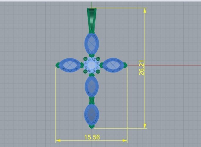 Pendant cross Model 4163 3D print model_5