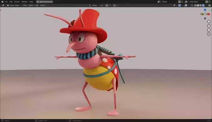 Beetle 3D Rigged model from Peter Wheat book