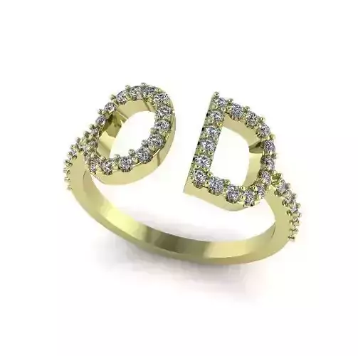 Ring with the letters OD Model 4154