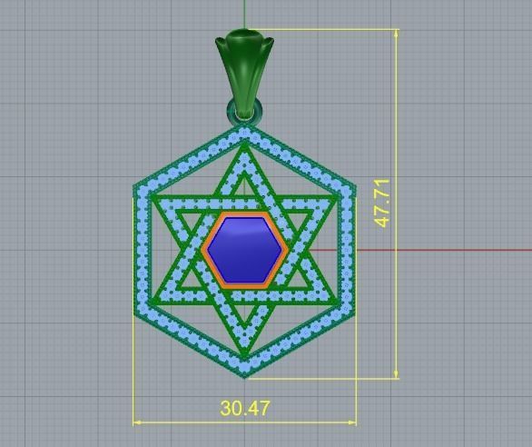 Star of David pendant Model 4152 3D print model_6