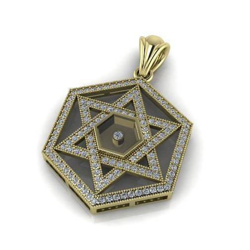 Star of David pendant Model 4152 3D print model_1