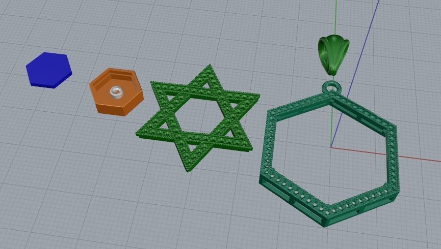 Star of David pendant Model 4152 3D print model_3