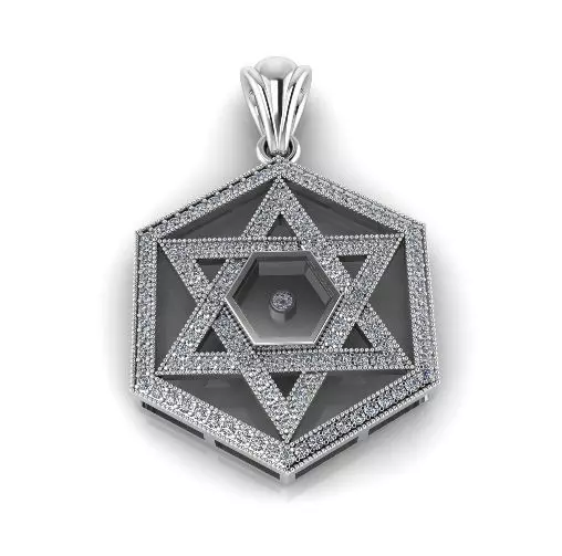 Star of David pendant Model 4152 3D print model_0
