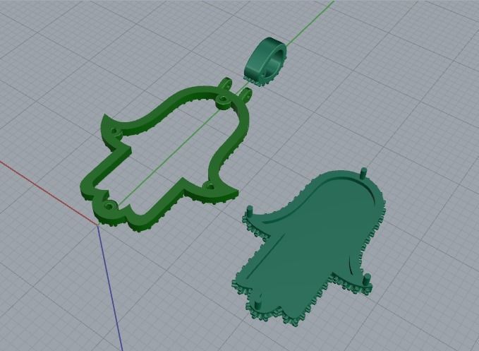 Hamsa pendant Model 4148 3D print model_3