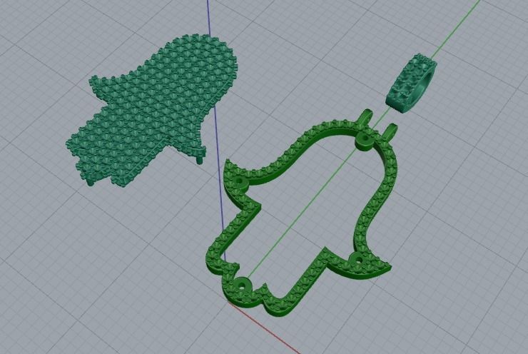 Hamsa pendant Model 4148 3D print model_2