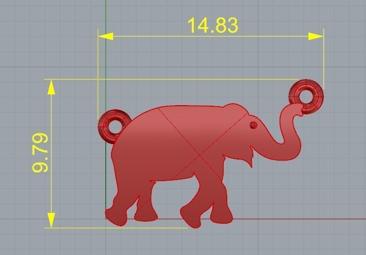 Elephant pendant Model 4144 3D print model_6