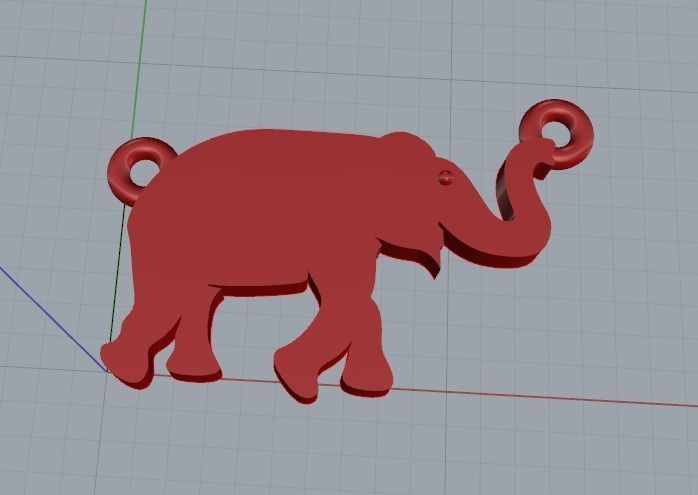 Elephant pendant Model 4144 3D print model_2