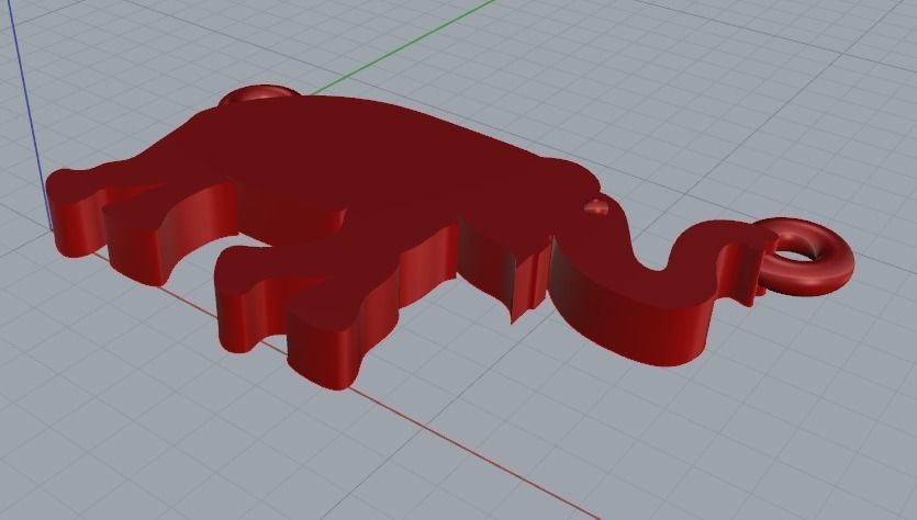 Elephant pendant Model 4144 3D print model_3