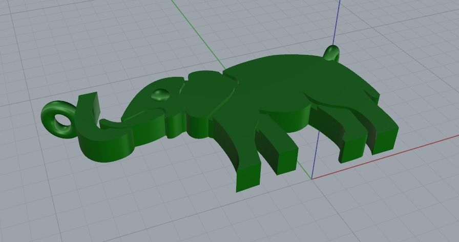 Elephant pendant Model 4141 3D print model_2