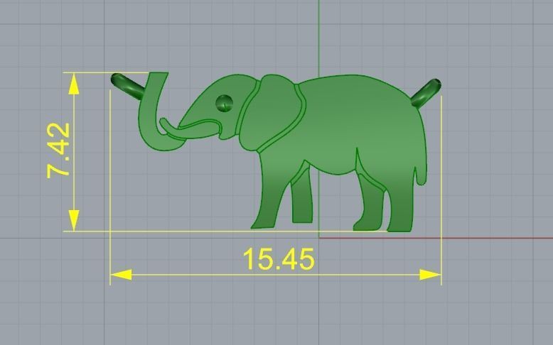 Elephant pendant Model 4141 3D print model_5