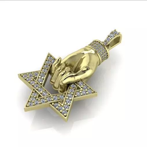 Star of David pendant Model 4131 3D print model_0