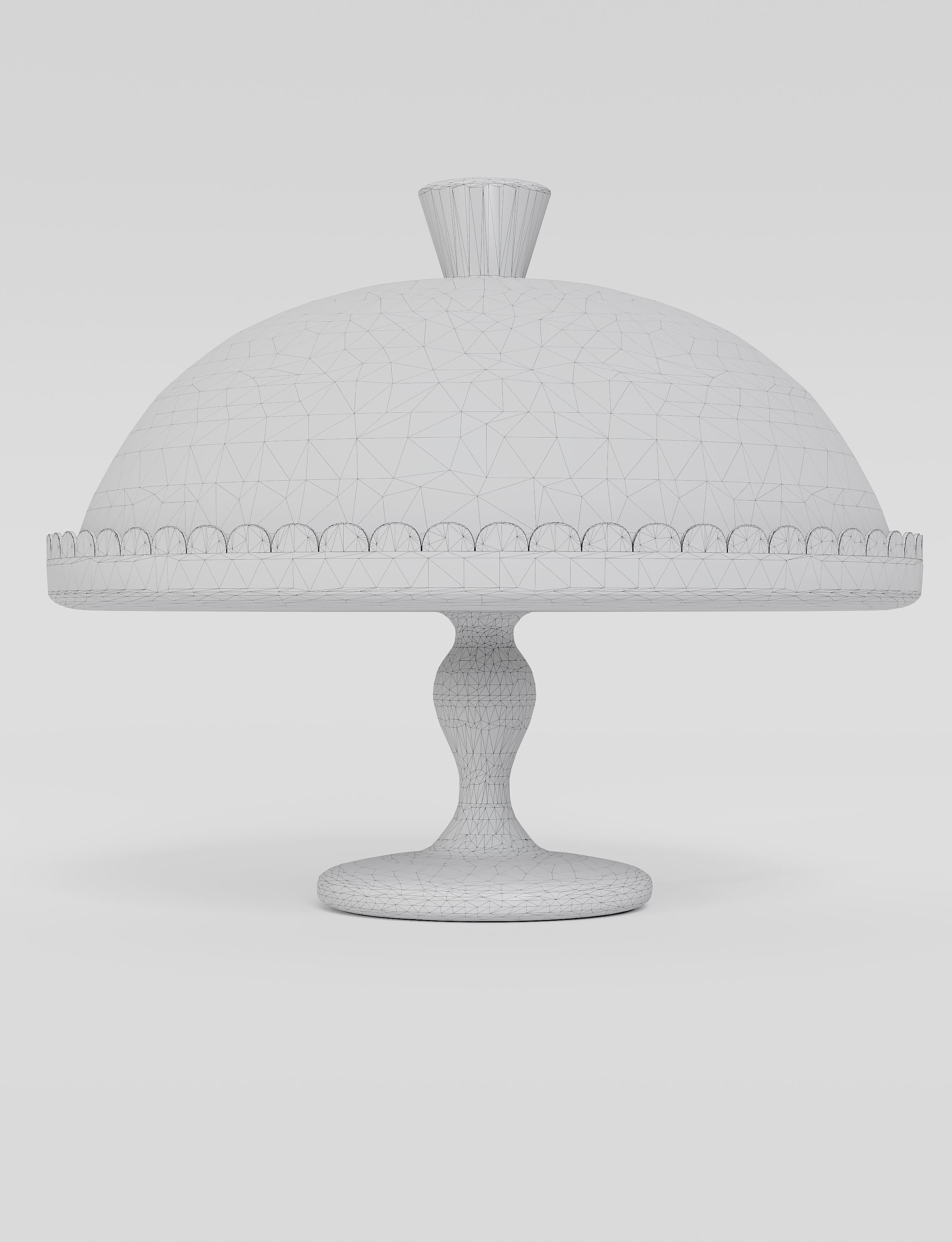Glass Footed Cake Serving Plate 3D model_1