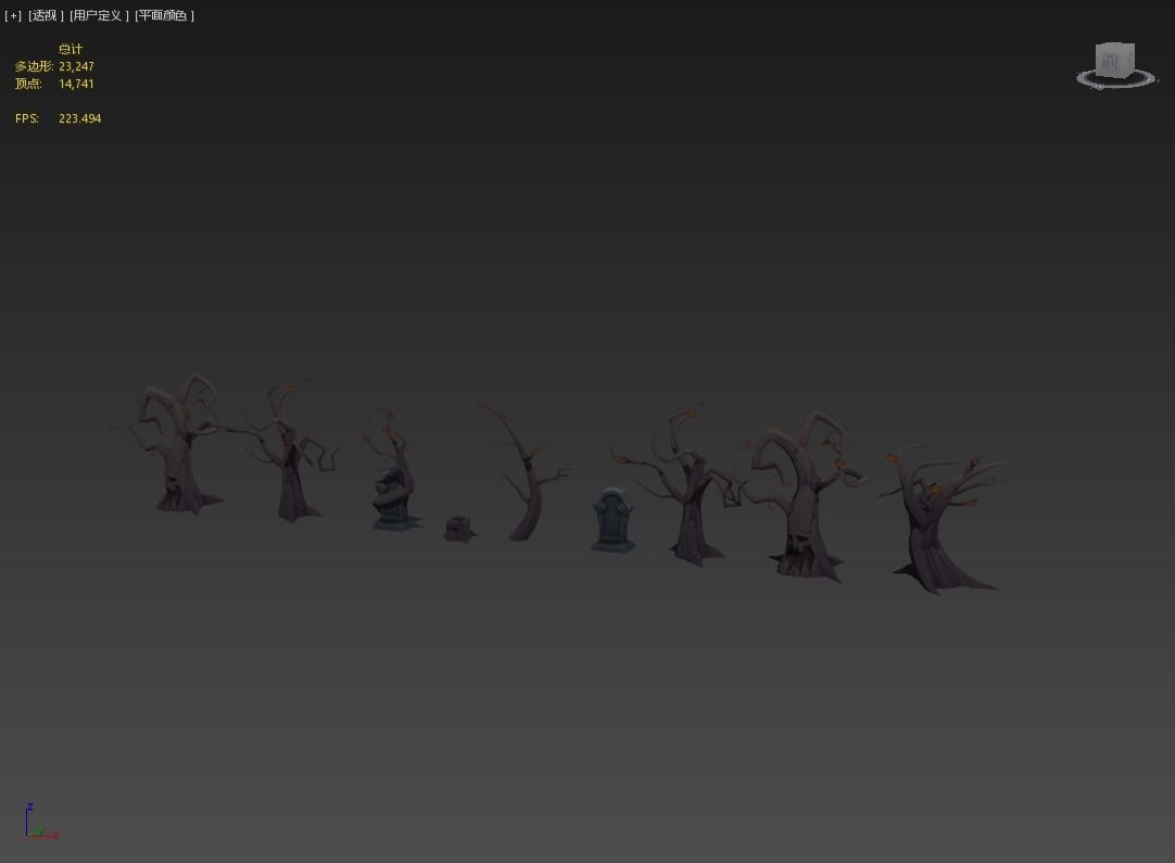 Strange - dead tree Low-poly 3D model_4