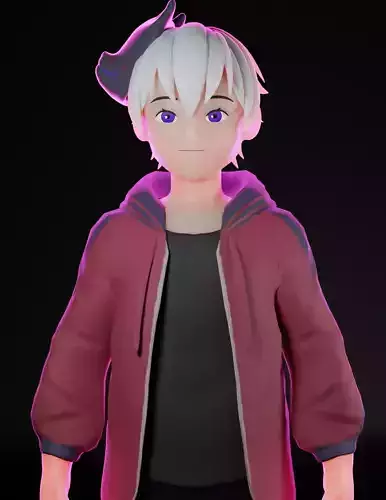 3d character model kid cartoon game-ready model