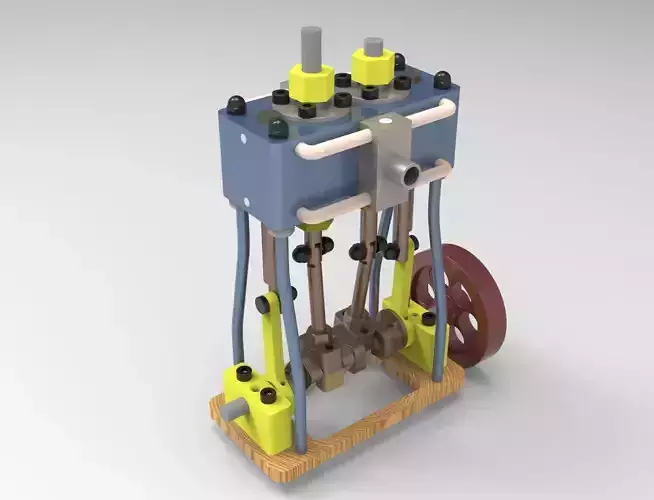 A SIMPLE LITTLE 2 CYLINDER VERTICAL 3D print model
