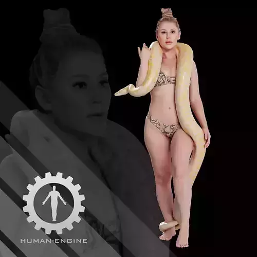 Female Scan - Woman Holding a Snake 3D model