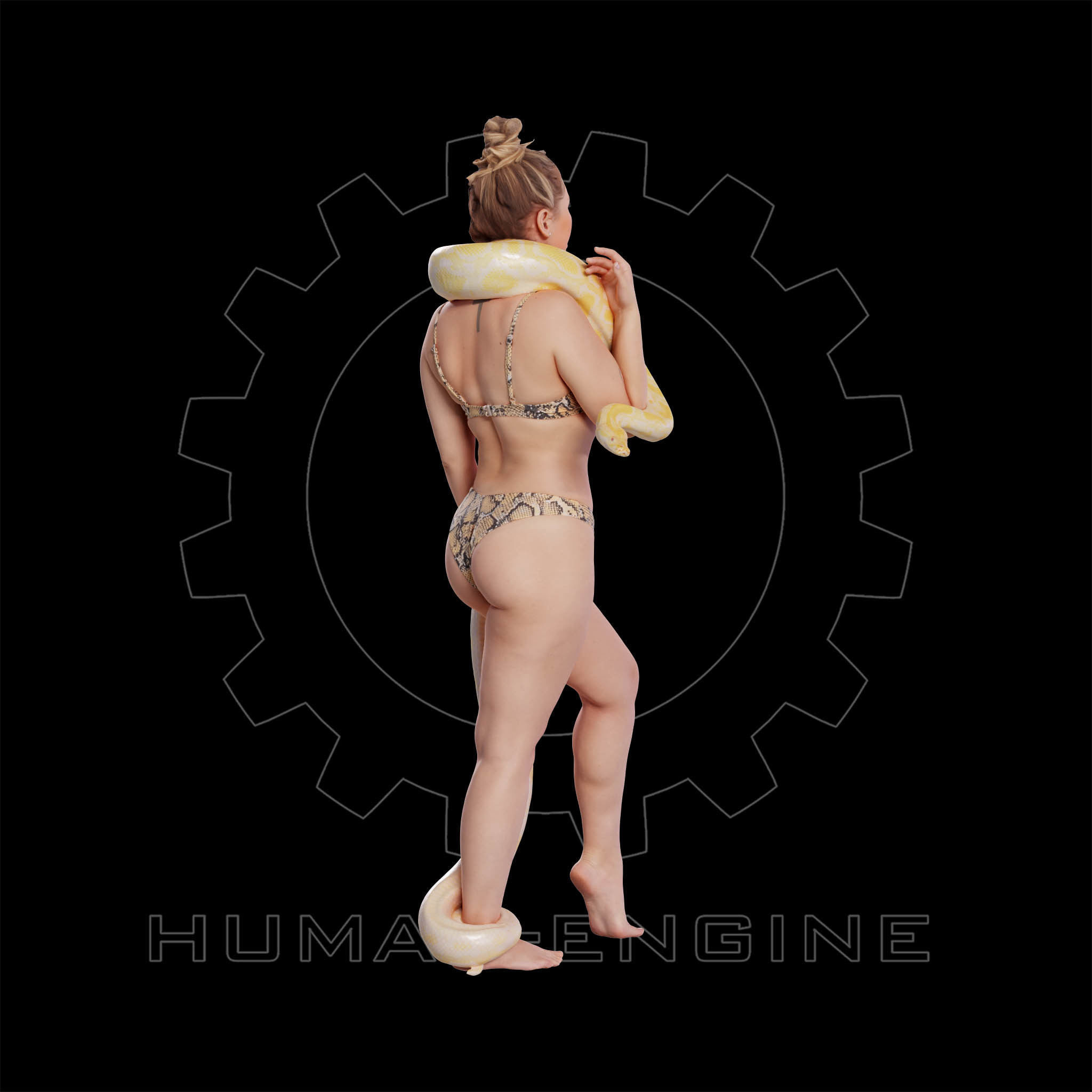 Female Scan - Woman Holding a Snake 3D model_7