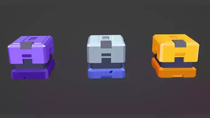 box chest lowpolly Low-poly 3D model