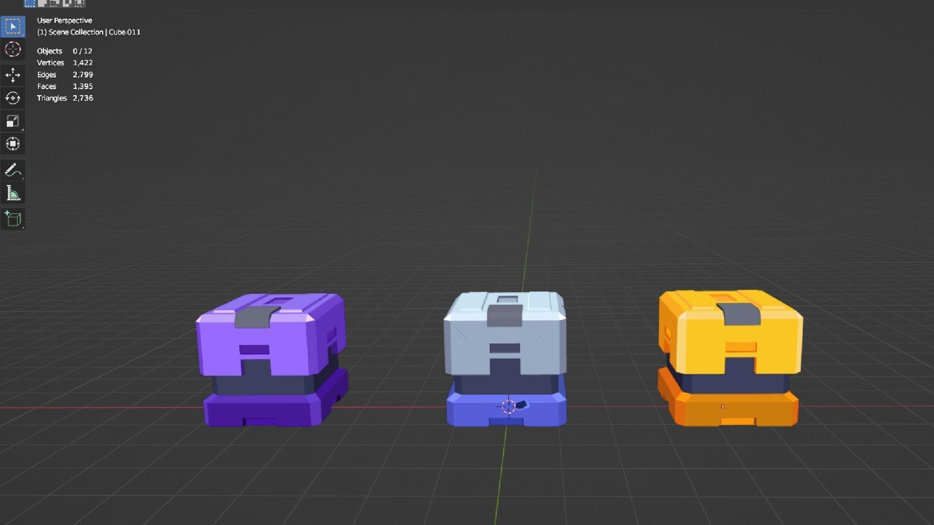 box chest lowpolly Low-poly 3D model_4