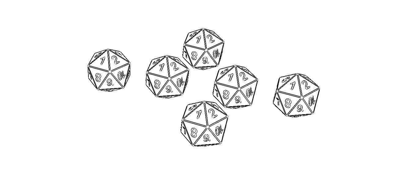 20 Sided Game Dice 6 Colors 3D print model_14