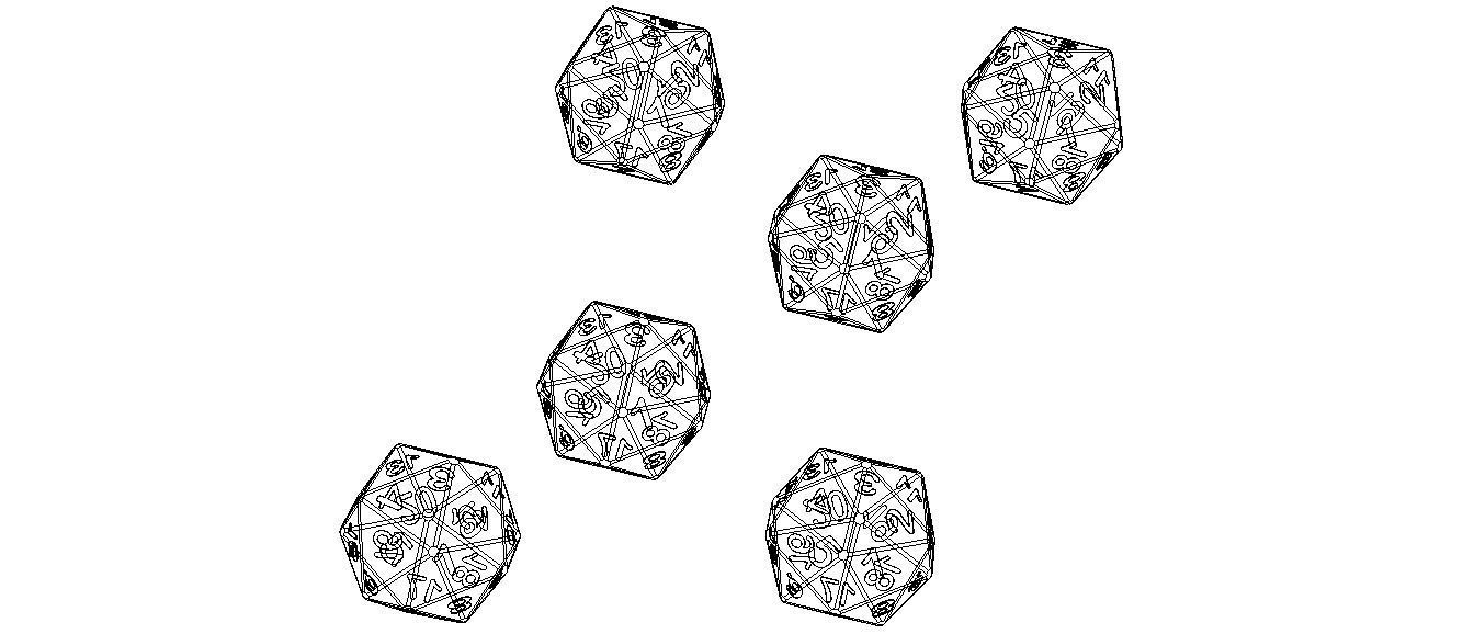 20 Sided Game Dice 6 Colors 3D print model_8