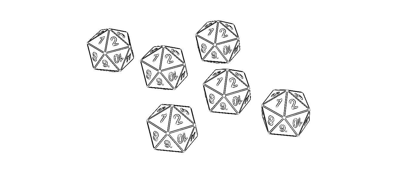 20 Sided Game Dice 6 Colors 3D print model_10