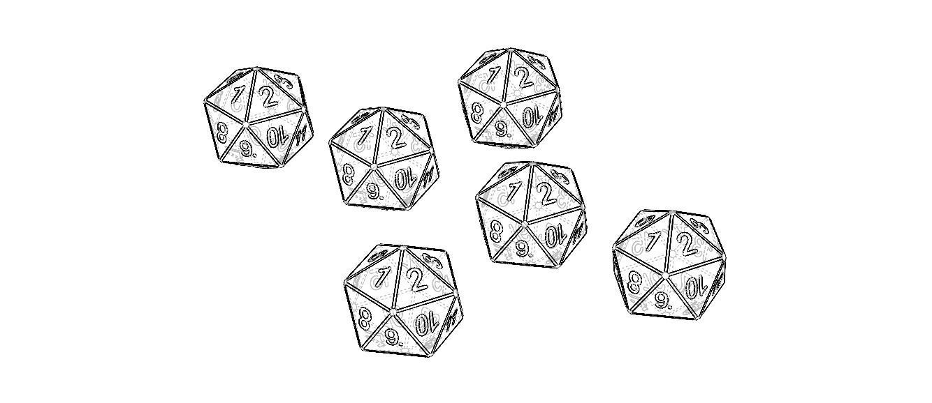20 Sided Game Dice 6 Colors 3D print model_11