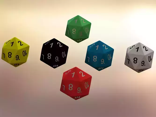 20 Sided Game Dice 6 Colors