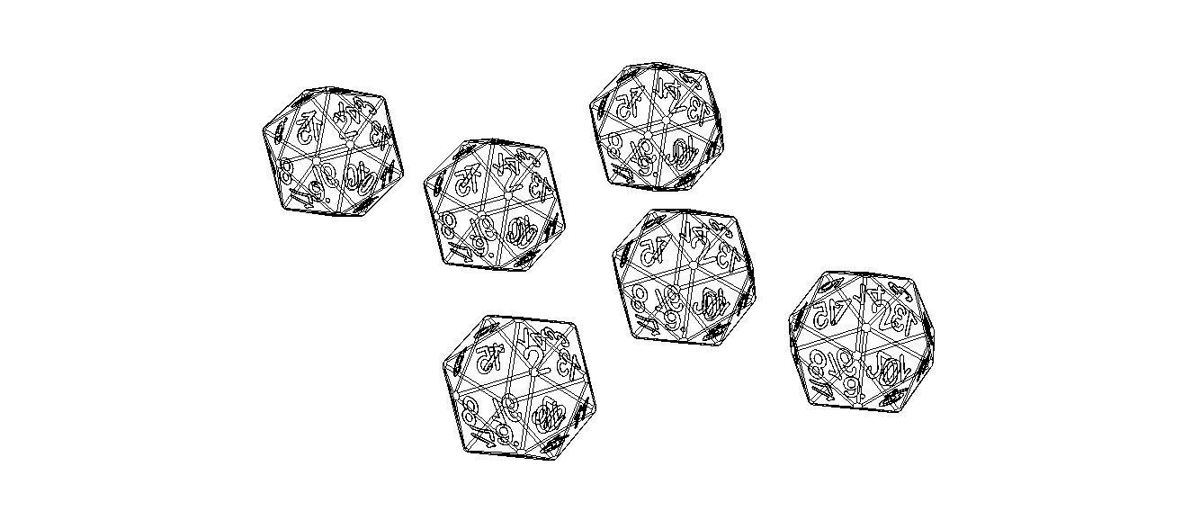 20 Sided Game Dice 6 Colors 3D print model_12