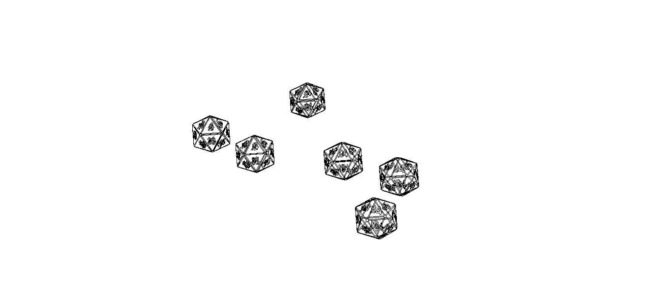 20 Sided Game Dice 6 Colors 3D print model_40