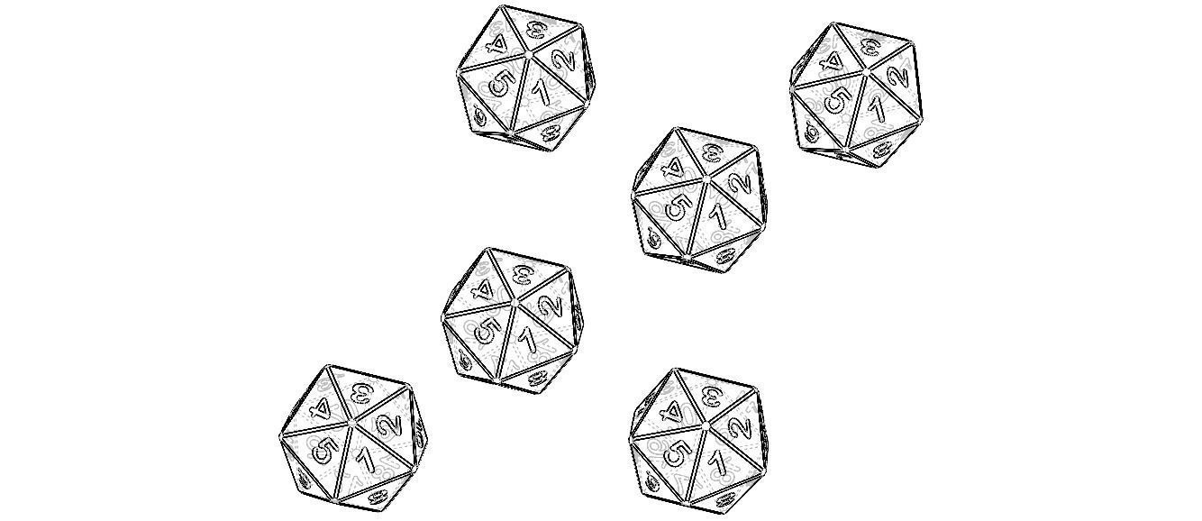 20 Sided Game Dice 6 Colors 3D print model_7