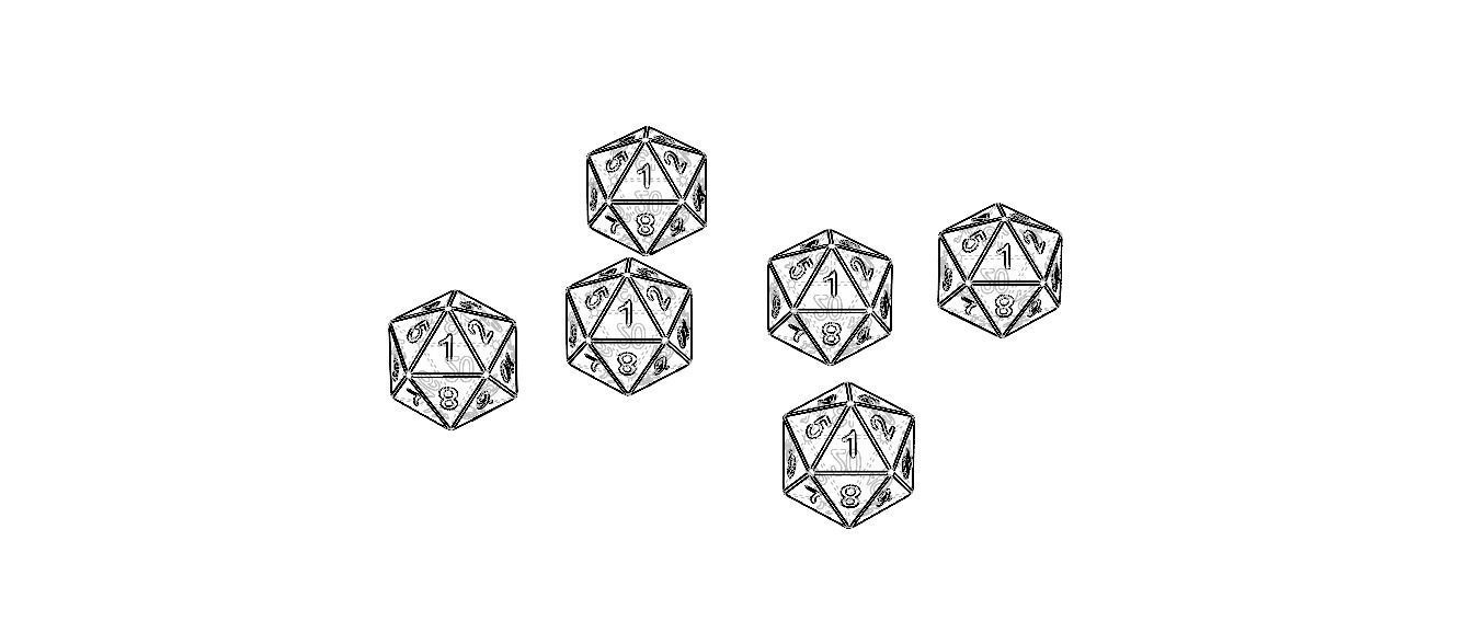 20 Sided Game Dice 6 Colors 3D print model_23