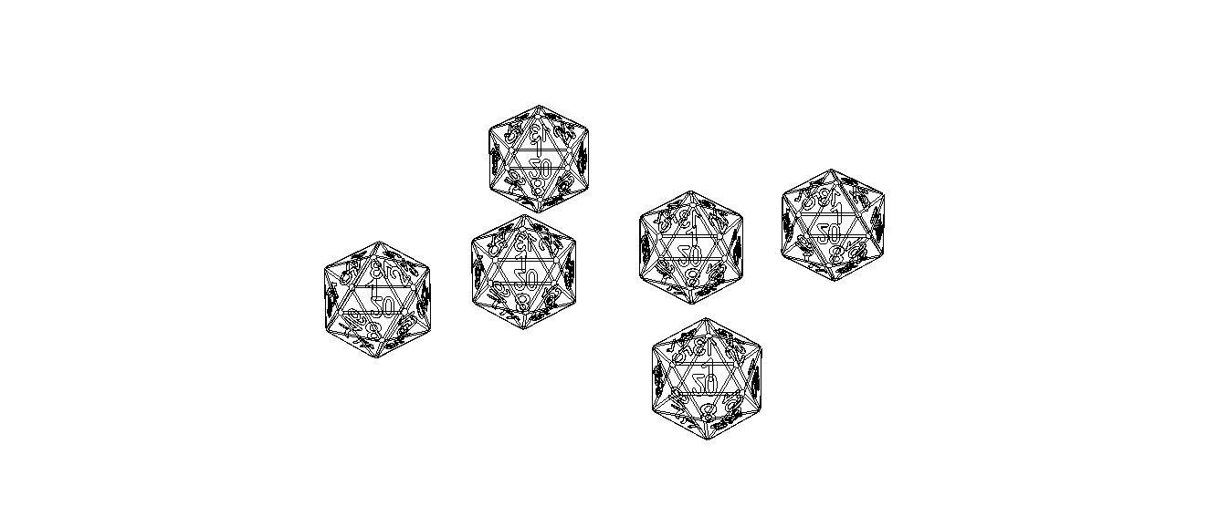 20 Sided Game Dice 6 Colors 3D print model_24