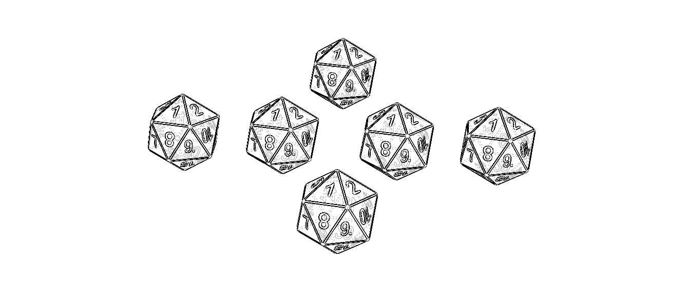 20 Sided Game Dice 6 Colors 3D print model_3