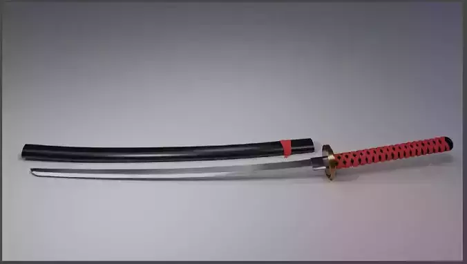 Katana Low-poly 3D model Katana Low-poly 3D model