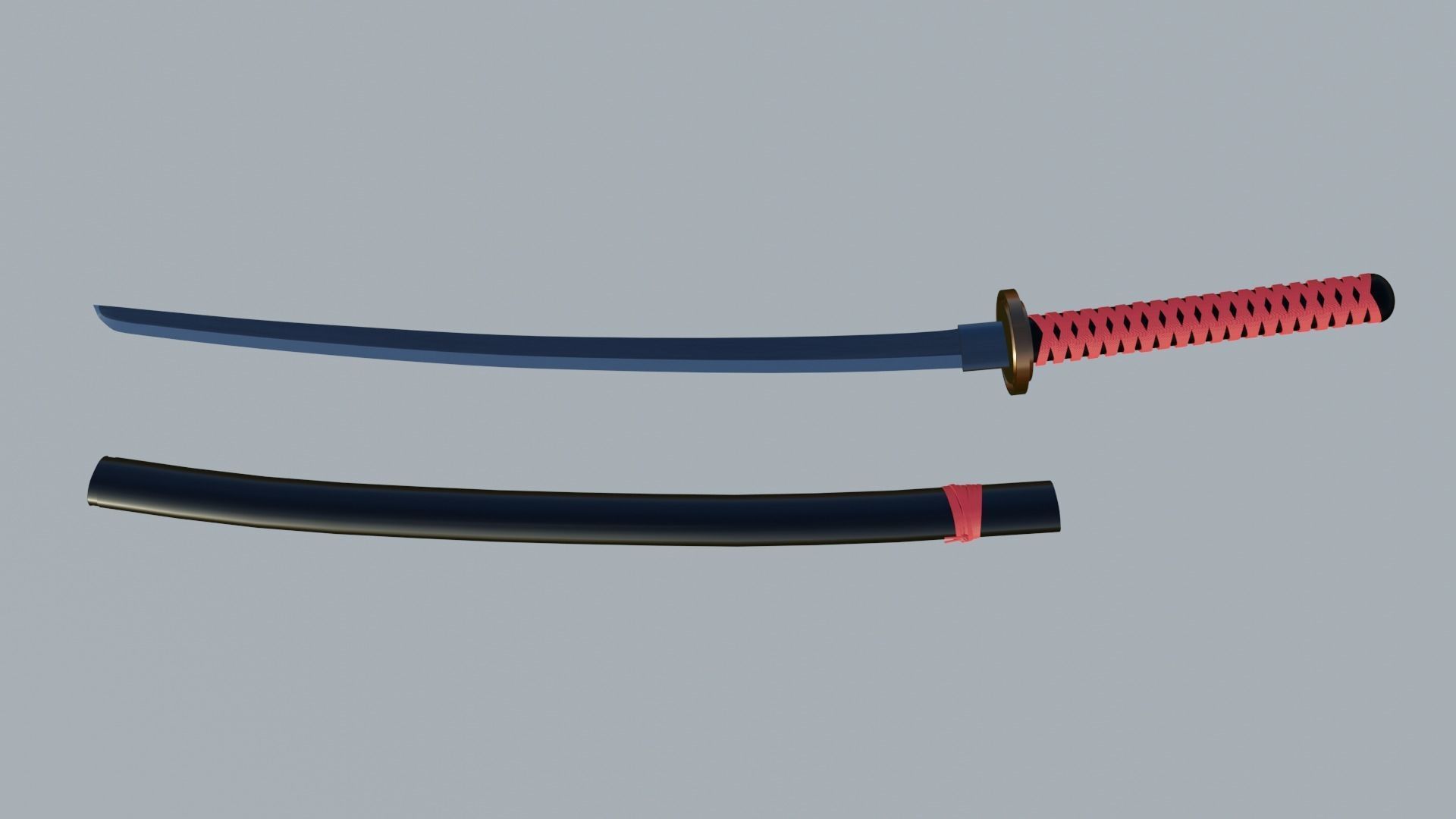 Katana Low-poly 3D model_1