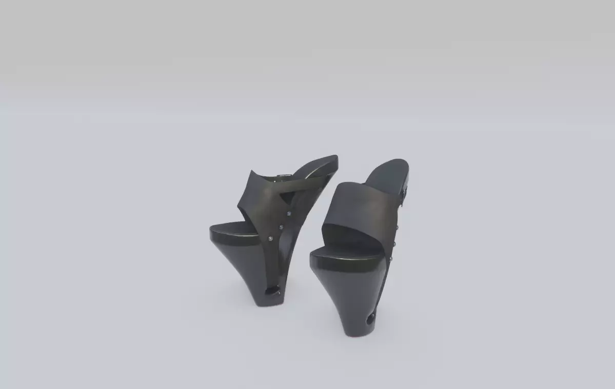 Izumi Shoes Wedge V1 Low-poly 3D model