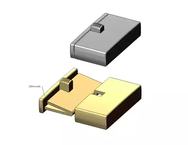 Simple 20mm wide box clasp  3D print model