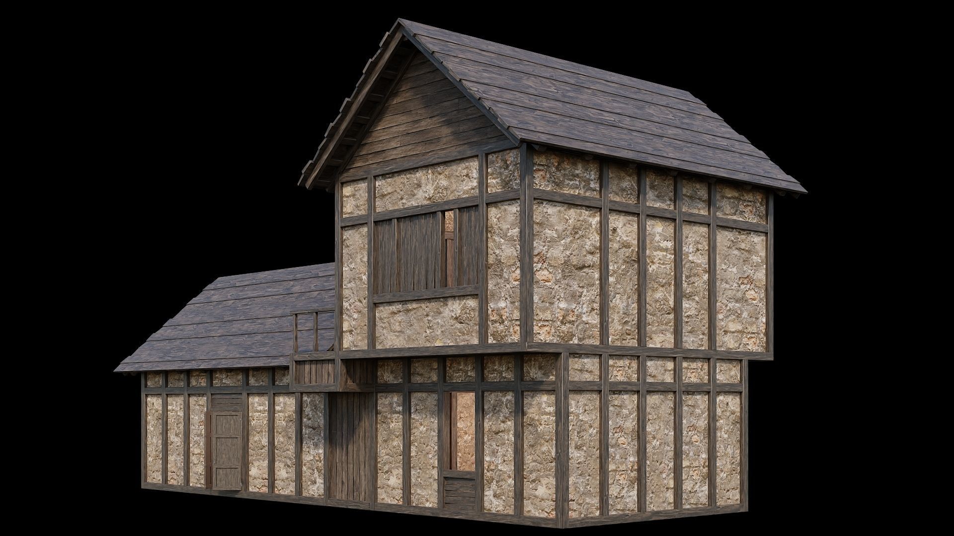 Medieval Village Pack  - 5 Assets - 4K Textures Game Ready Low-poly 3D model_23