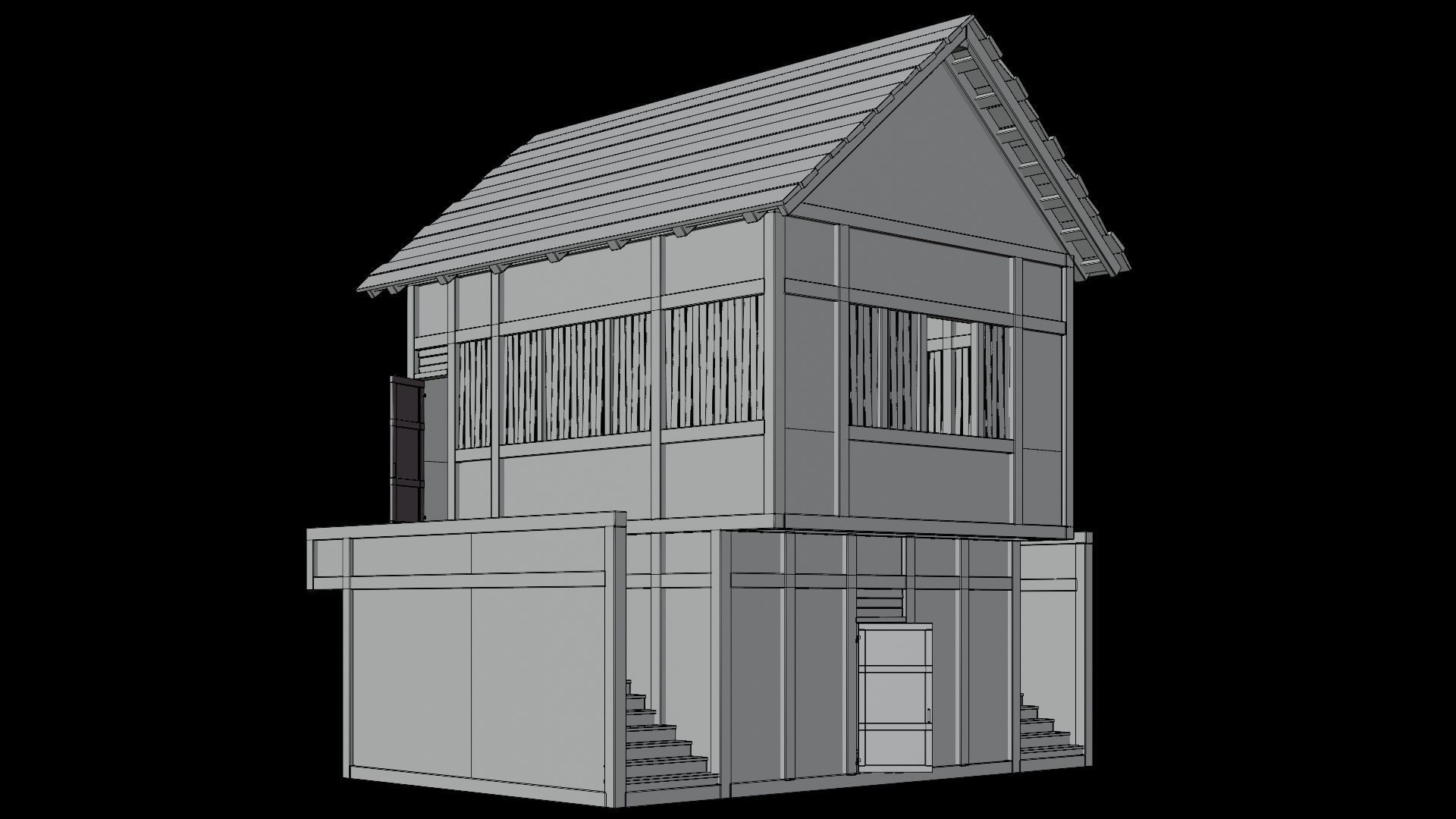 Medieval Village Pack  - 5 Assets - 4K Textures Game Ready Low-poly 3D model_35