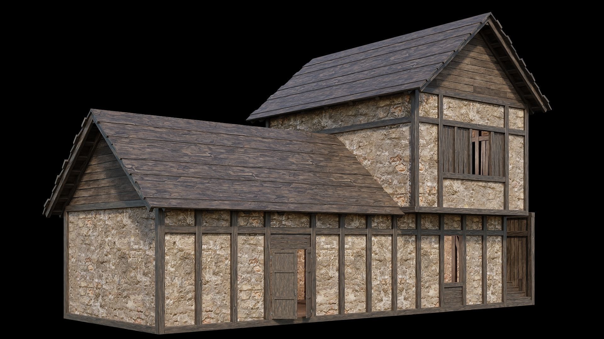 Medieval Village Pack  - 5 Assets - 4K Textures Game Ready Low-poly 3D model_8