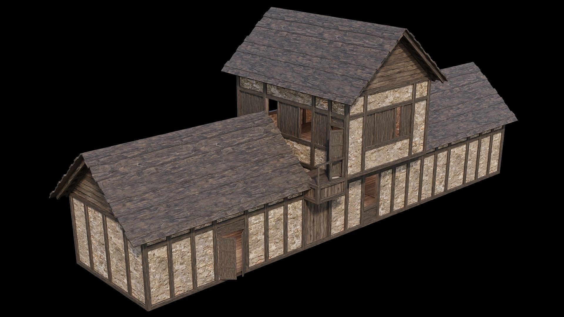 Medieval Village Pack  - 5 Assets - 4K Textures Game Ready Low-poly 3D model_20