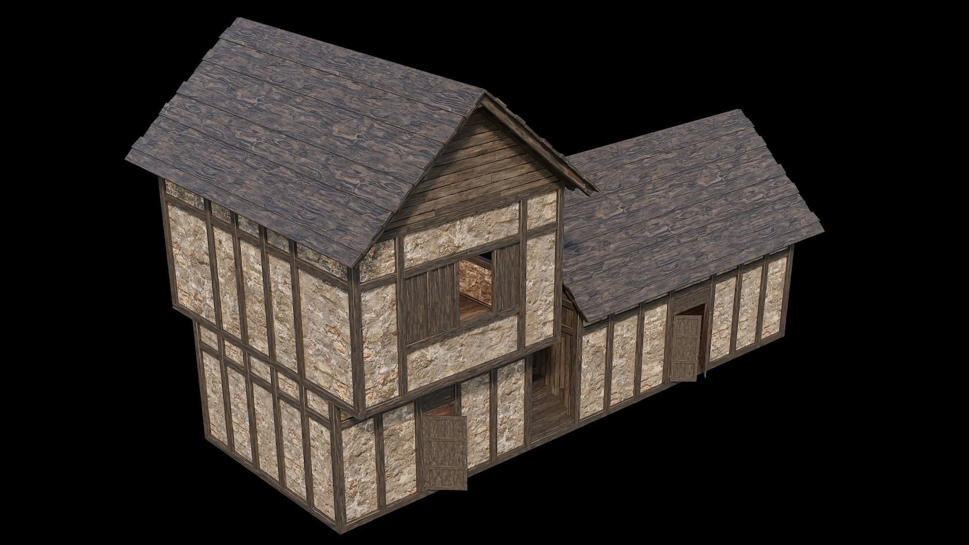 Medieval Village Pack  - 5 Assets - 4K Textures Game Ready Low-poly 3D model_26