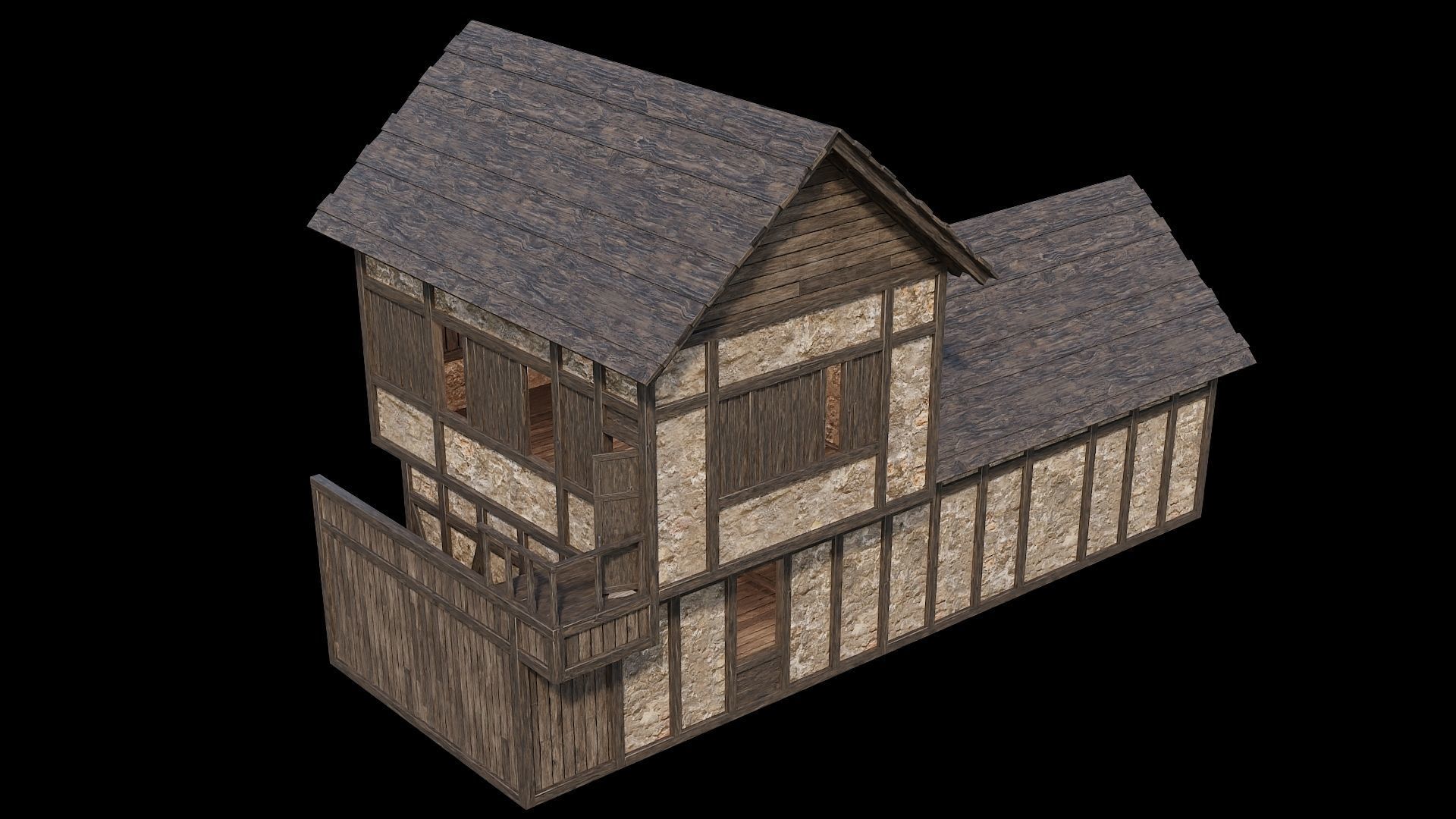 Medieval Village Pack  - 5 Assets - 4K Textures Game Ready Low-poly 3D model_13