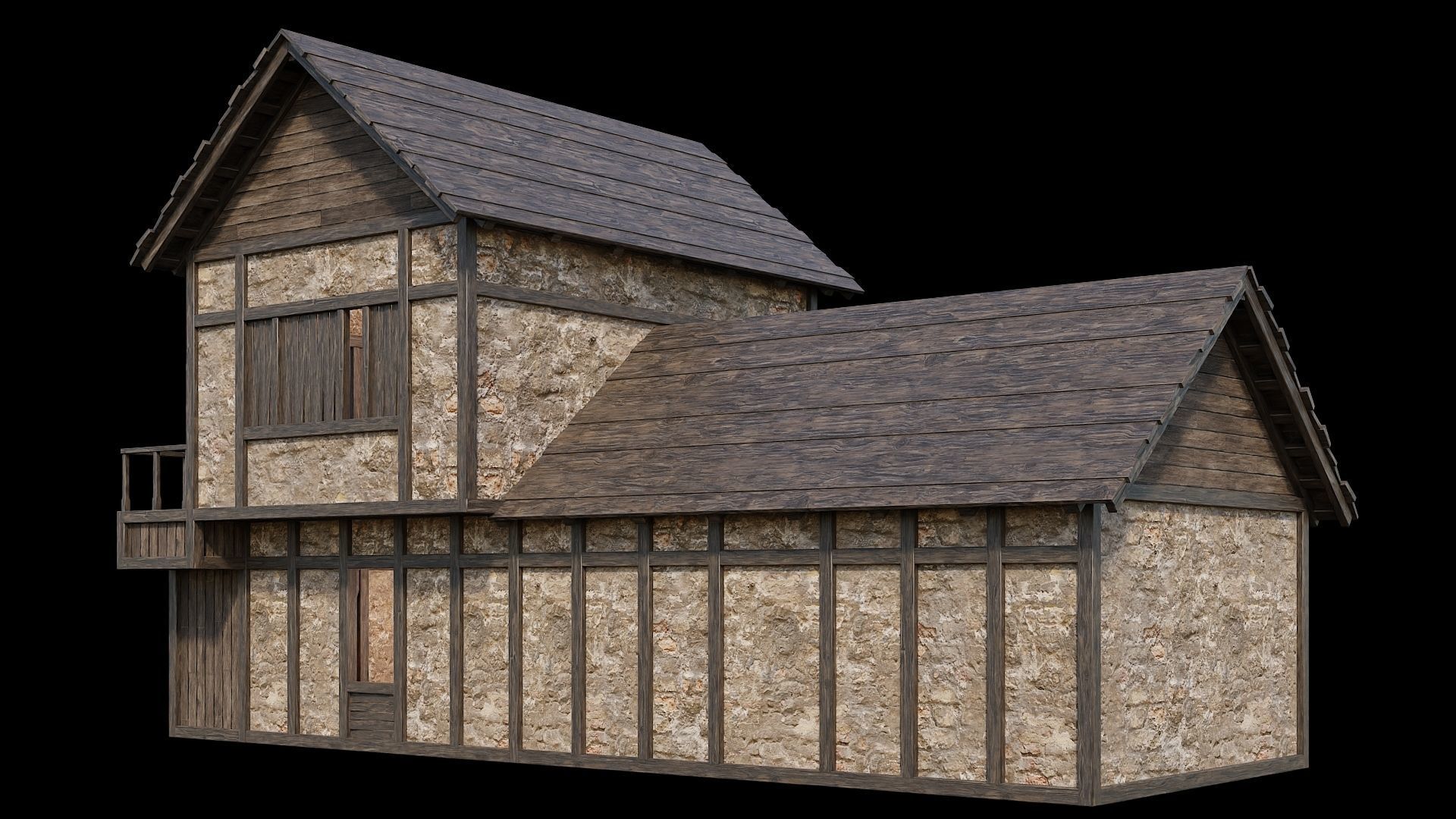 Medieval Village Pack  - 5 Assets - 4K Textures Game Ready Low-poly 3D model_9