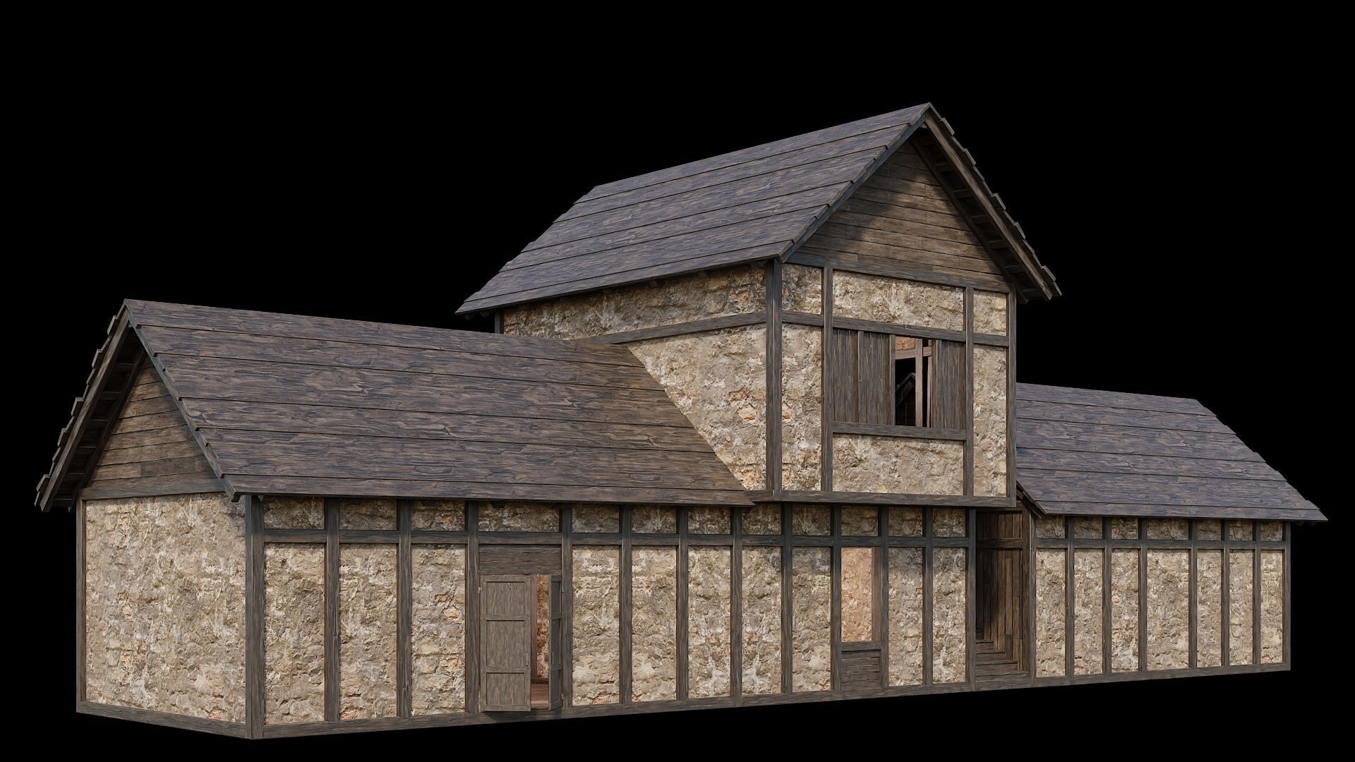 Medieval Village Pack  - 5 Assets - 4K Textures Game Ready Low-poly 3D model_15