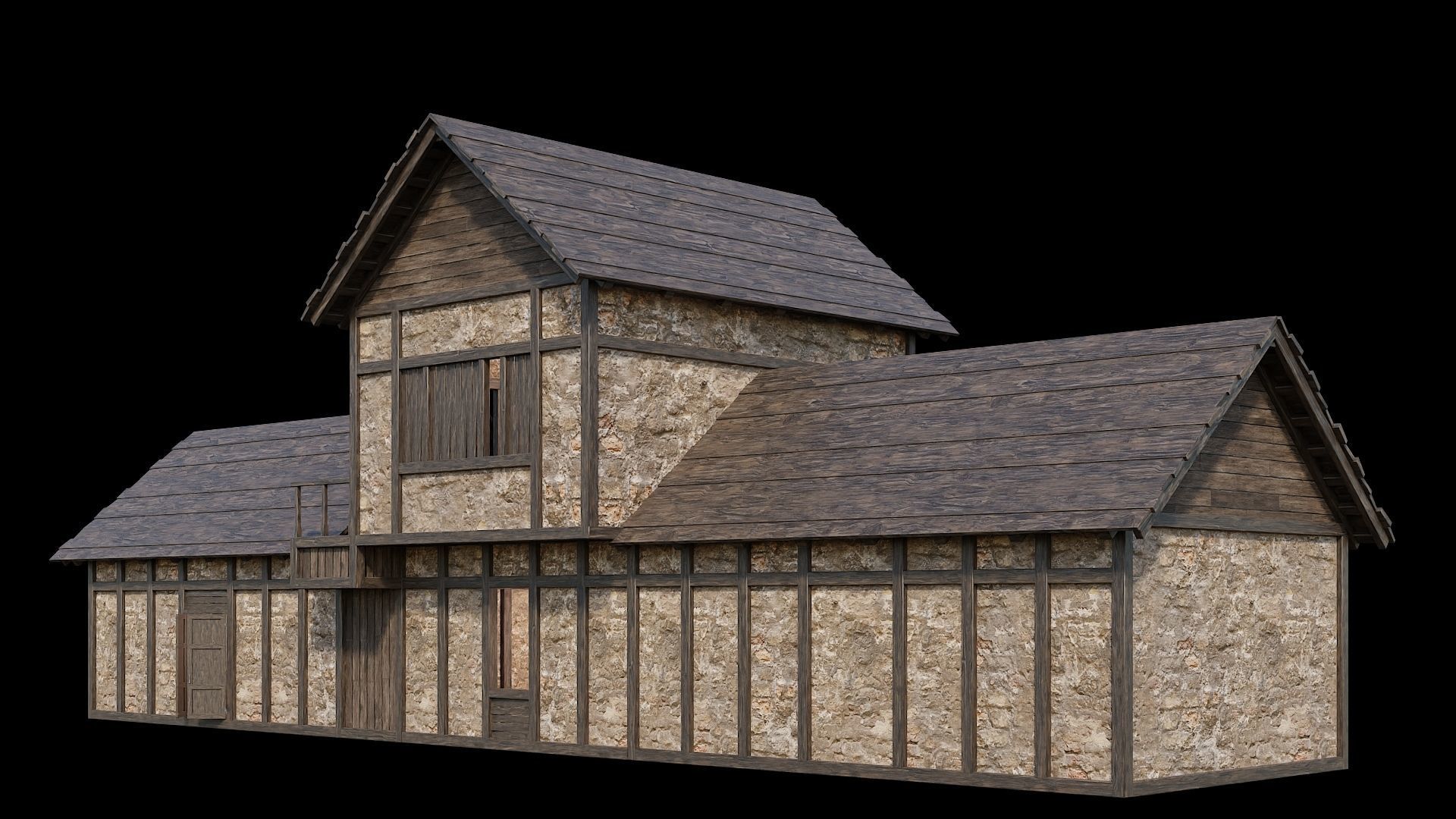 Medieval Village Pack  - 5 Assets - 4K Textures Game Ready Low-poly 3D model_16
