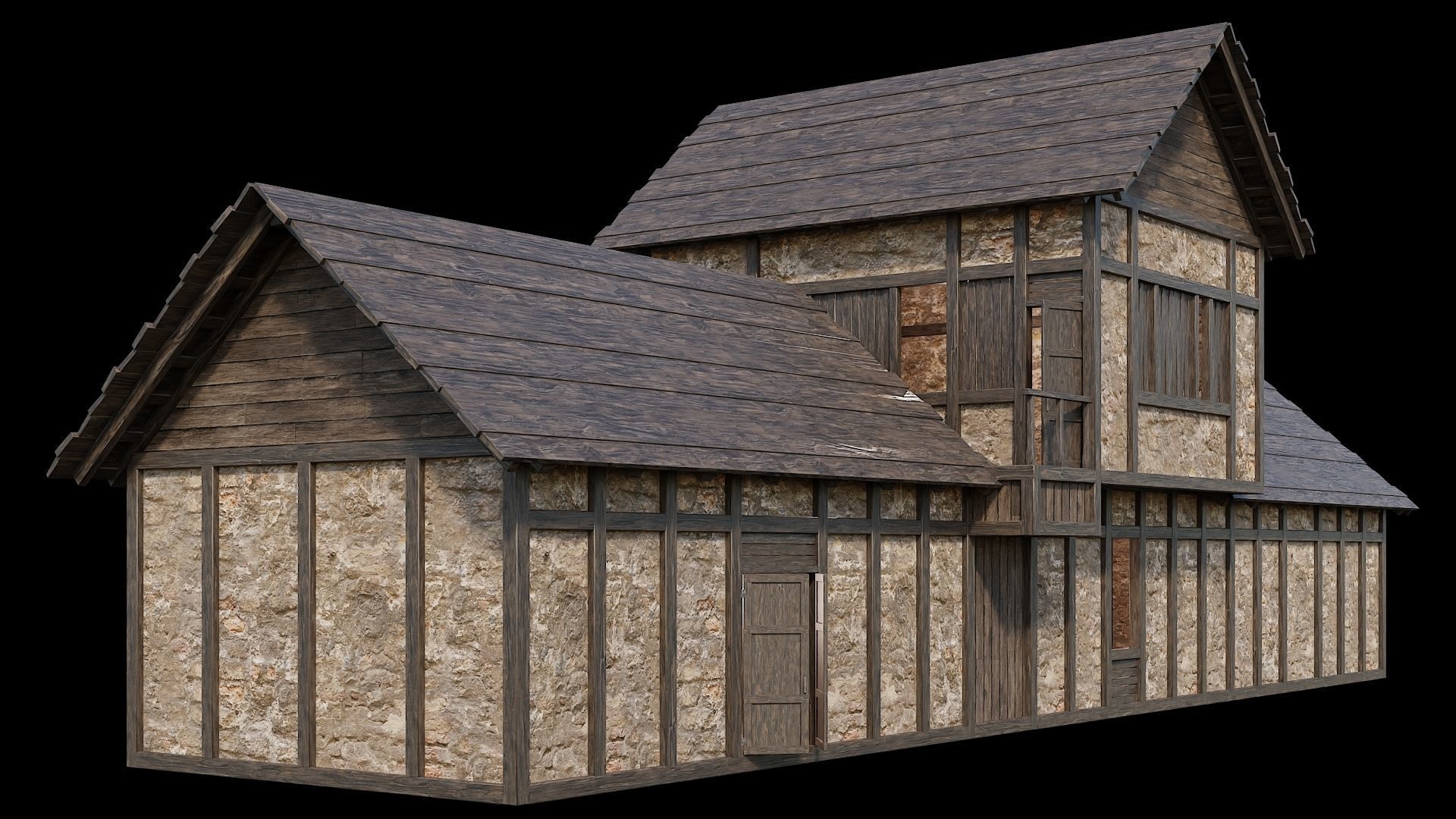 Medieval Village Pack  - 5 Assets - 4K Textures Game Ready Low-poly 3D model_17